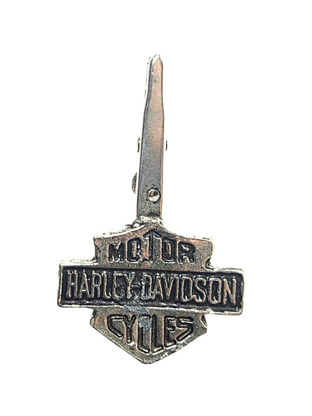 Harley Davidson Tie Clip Silver tone Metal Vintage motor cycle gift souvenir